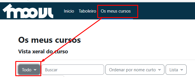 os meus cursos