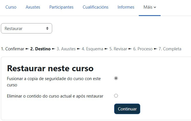 Restaurar neste curso